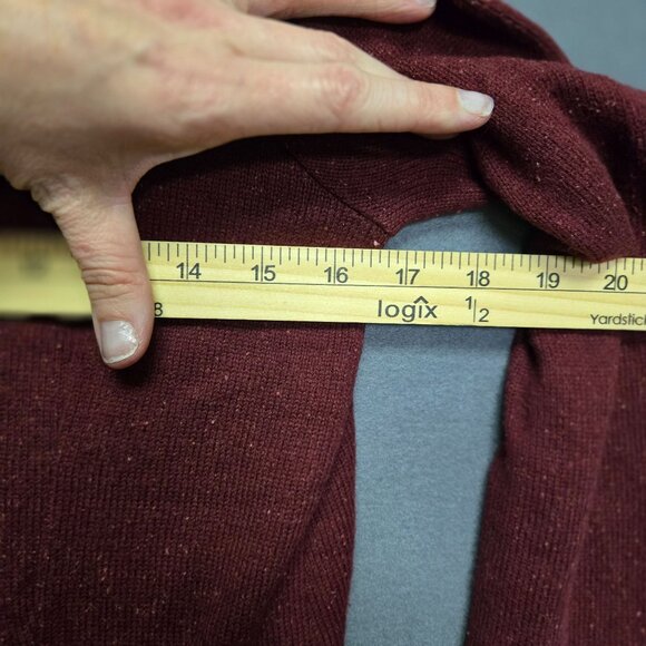 Vintage Style Y2K Preppy Academia Burgundy Cardigan Jacket Lace Cuffs & Button F - Picture 8 of 10